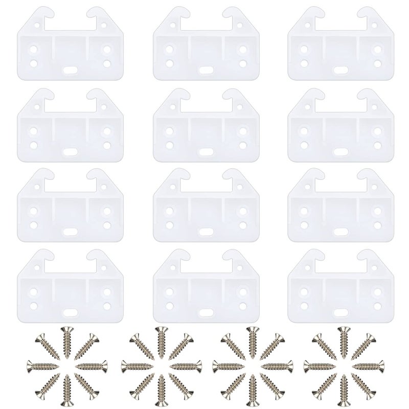 MARRTEUM 12 Pieces Plastic Drawer Guides Drawer Track Rail Slides Brackets with Mounting Screws for Dresser Cabinet Closet Drawer, White - Image 1